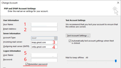 setting up Outlook to work with Gmail