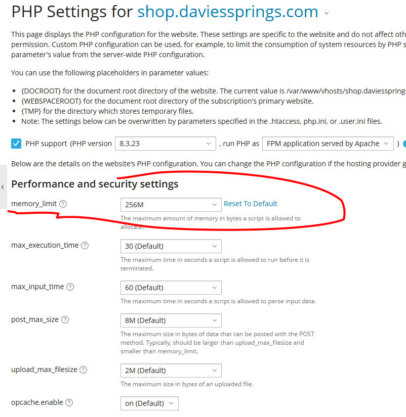 Change the marked setting