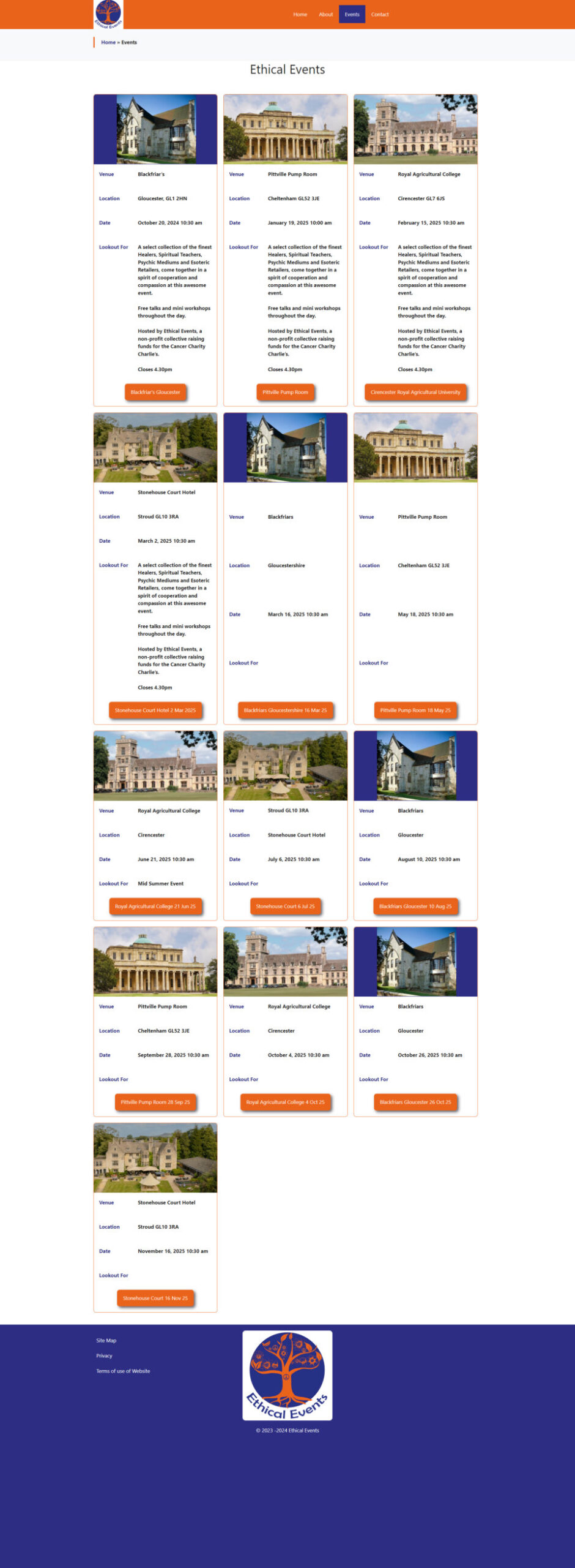 Ethical Events List of Venues