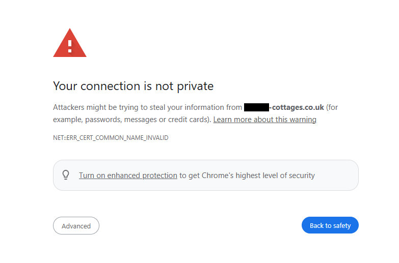 Your Connection Is Not Private